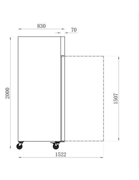 Armoire négative 1 porte GN2/1 et 700 litres - Référence AAF7N_1