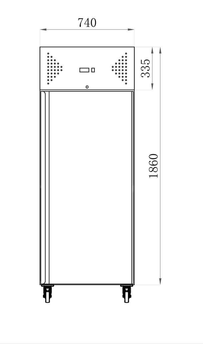 Armoire réfrigérée négative 1 porte pleine GN 2/1 - 700 litres - inox - température -18°C à -22°C_1