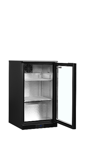 Arrière - bar 1 porte vitrée à charnières et 2 clayettes blanches - 92 L | Tefcold - DB106H_1