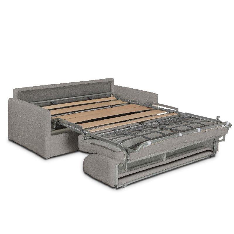 Canapé-lit Cube convertible express 140 cm - Matelas 16 cm en cuir vachette taupe clair_1
