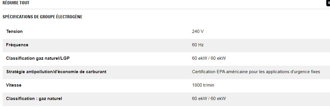 Dg60-2 (monophasé) groupes électrogènes industriel à gaz - caterpillar - frequence : 240 v tension : 60 hz classification gaz naturelle 60 ekw / 60 ekw_1