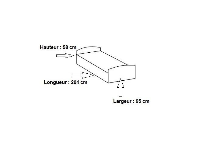 Lit Volverine chêne San Remo 90 x 200 cm - Lignes modernes et dimensions 204 x 58 x 95 cm_1