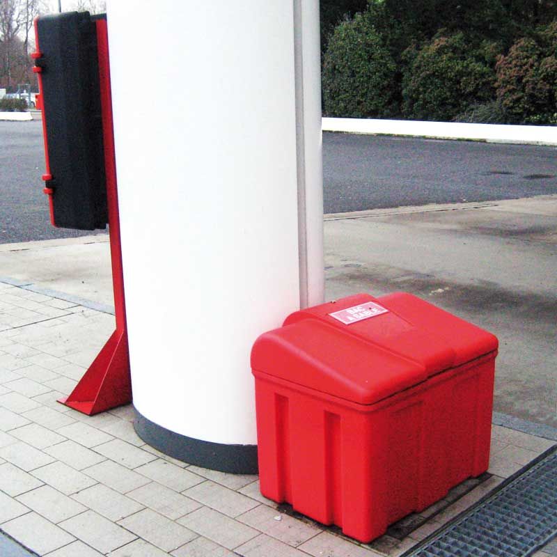 Bac à sel ou sable 110 L avec couvercle - Stockage intérieur/extérieur - Polyéthylène résistant à la corrosion_1