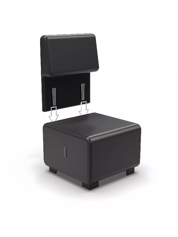 Canapé 1 place simili cuir noir_1