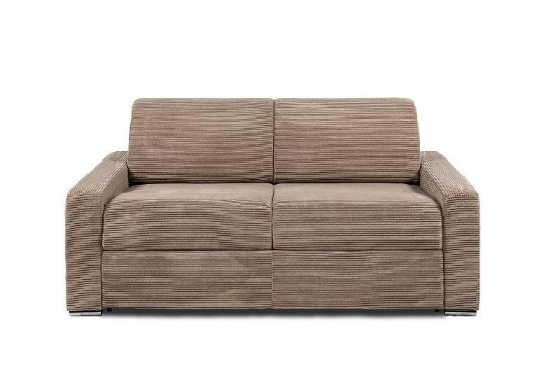 Canapé convertible EXPRESS DREAMER - velours côtelé caramel - sommier lattes 120x197 cm - matelas 16 cm haute résilience_1