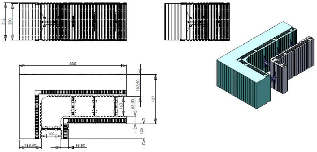 Coffrage isolant angle 90° - Reverbloc - épaisseur du bloc 40 cm - R = 7.18_1