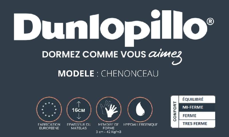 Matelas DUNLOPILLO® mémoire de forme Chenonceau 120 cm - Épaisseur 16 cm - Compatible canapé convertible ouverture express_1