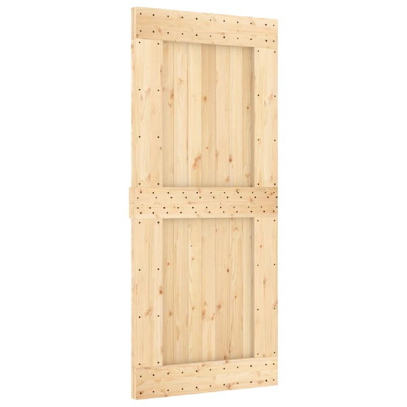 Vidaxl porte coulissante et kit de quincaillerie 90x210 cm pin massif 3203113_1