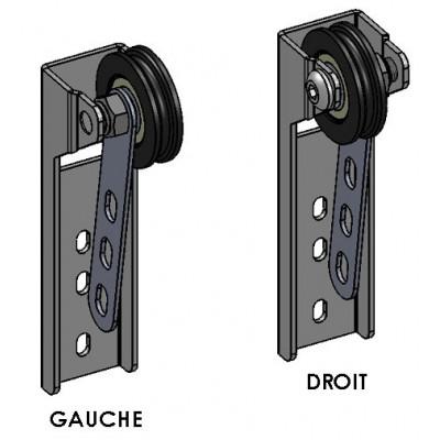 Paire de poulies fixes nylon avec roulement à billes pour garage