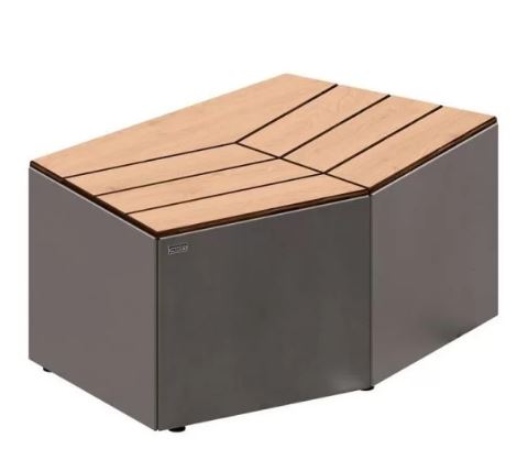 Espace de repos Le Caire - Structure en acier et banquette en stratifié compact - Longueur 1067 mm_1