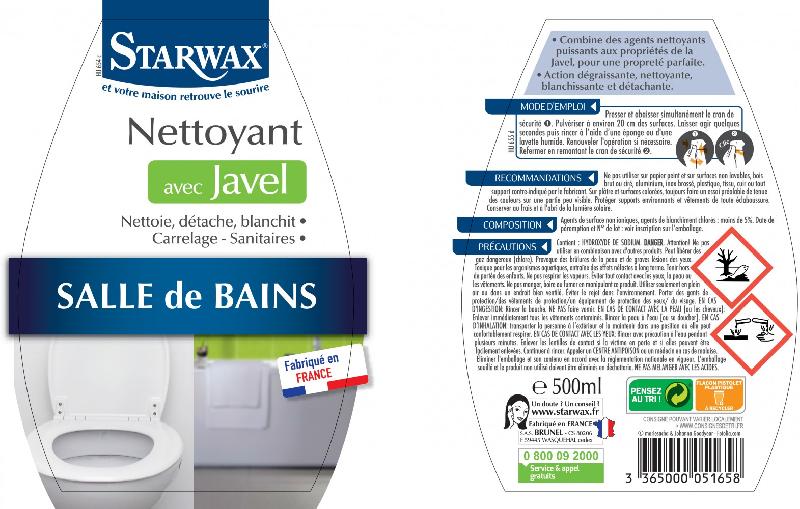 Nettoyant multi-surfaces javel STARWAX 0.5 L - Action blanchissante et détachante_1