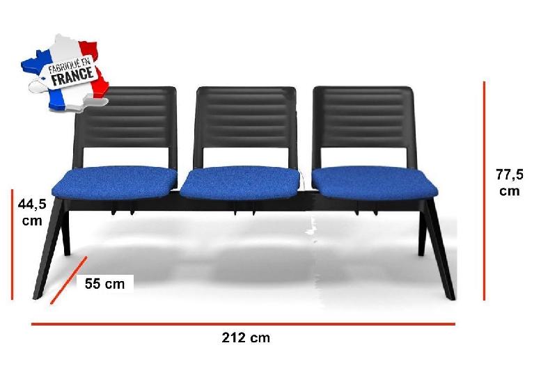 Poutre d'accueil mixte Smash - Sokoa - 3 places, Gris foncé_1