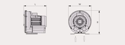 Samos SI 0045 - 0150 E1 - Soufflantes à canal latéral à étage unique Busch - 40 m³/h - fonctionnement en vide ou surpression_1