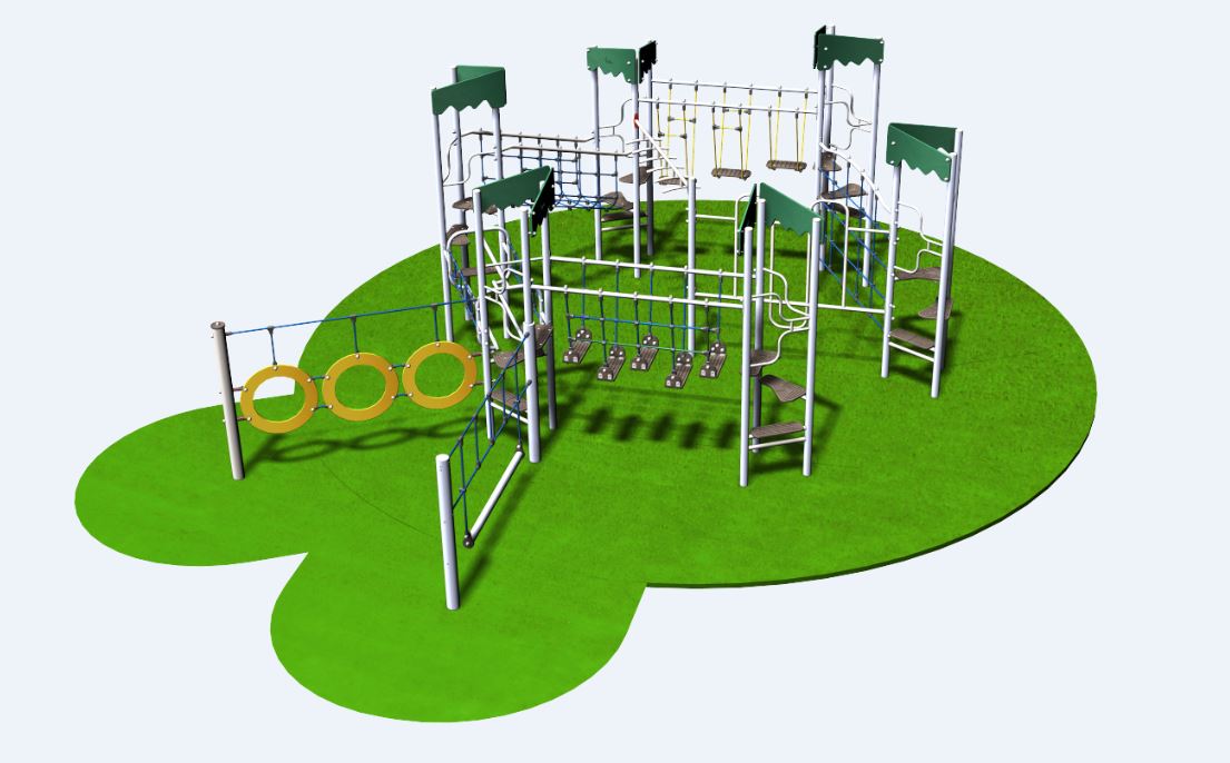 Structure de jeux combinées circulaire 6 tours - gamme Accrobatics AC61501I - CREA Équipements_1