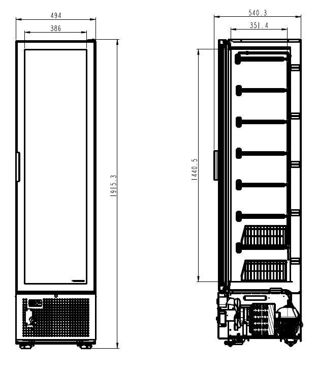 Congélateur 1 porte en verre 221l l494 négative 7464.0050 COMBISTEEL_1