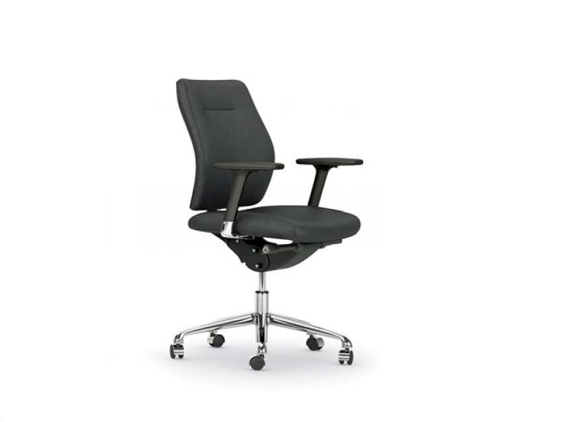 Siège de bureau Tenor - cuir de vache, mécanisme synchrone 6 positions, accoudoirs réglables_1