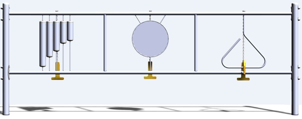 Trio musical avec triangle, cymbale et xylophone MSS - structure de jeux à thèmes - Créa Équipements - capacité 3 enfants - 18,2 m²_1