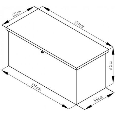 2988 - Coffre de rangement en métal anthracite 400L avec plancher - acier zingué X-METAL, vérins à gaz et garantie 15 ans_1