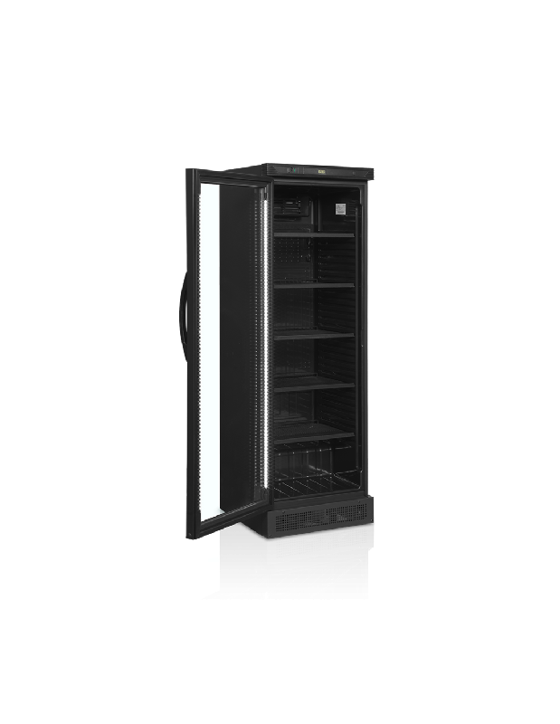 Armoire à boissons 1 porte vitrée - Fermeture à clef d'origine - 320 litres - Noir_1