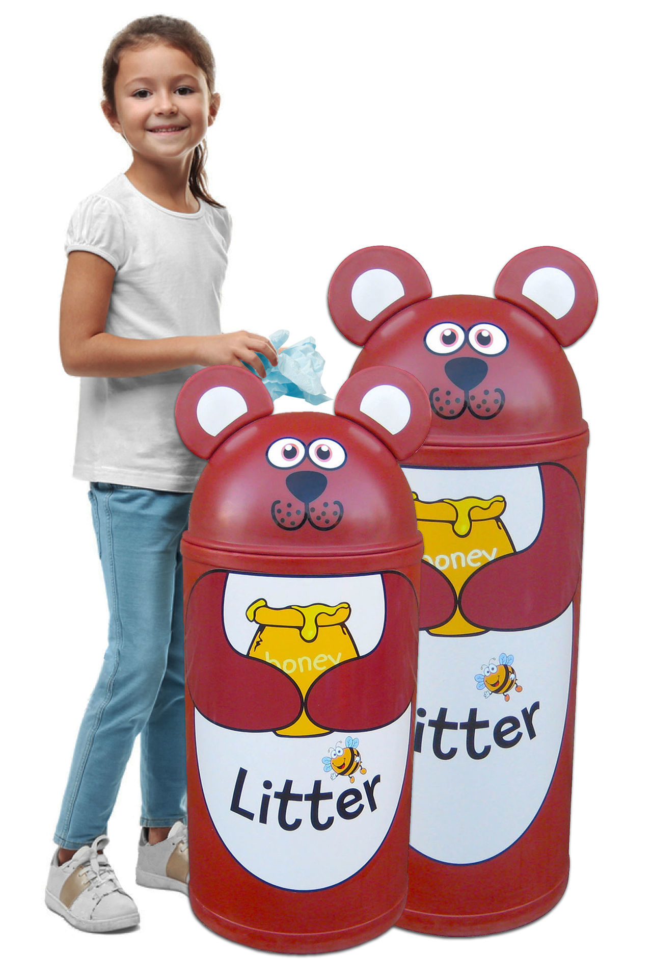 Poubelle personnalisable avec graphismes animaux