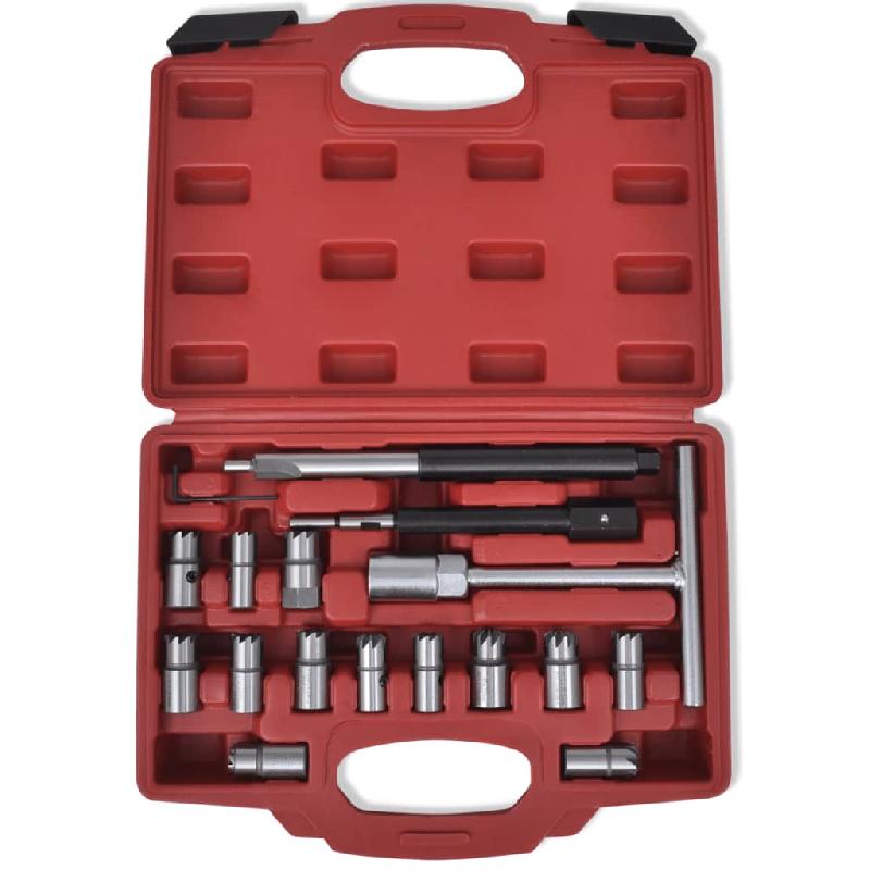 Vidaxl ensemble de couteau de siège d'injecteur diesel 17 pcs 210282_1