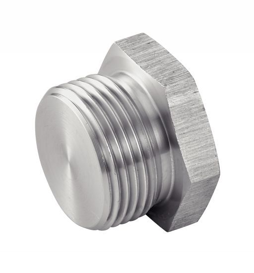 Bouchon mâle tête hexagonale - Inox 316L usiné - Diamètres DN6 à DN100 - Filetage Gaz ou NPT - PN50 - Norme ISO 7/1_1