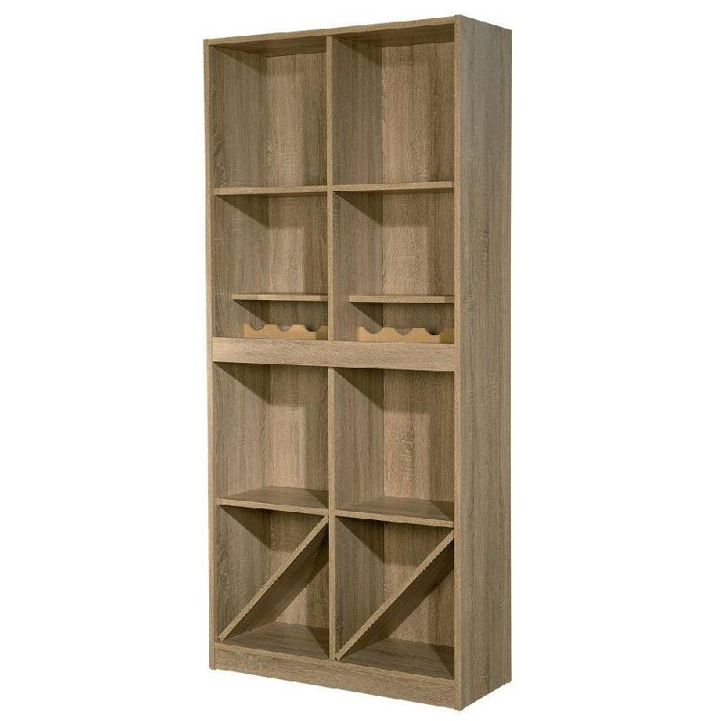 Buffet haut modulable Vinno 6/12 cases L90xP35xH200cm - coloris chêne authentique_1