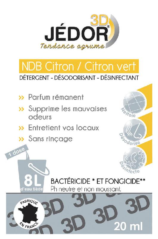 Détergent surodorant désinfectant 3D Jedor - 975261 – Détergent surodorant bactéricide 3D premium 5L_1