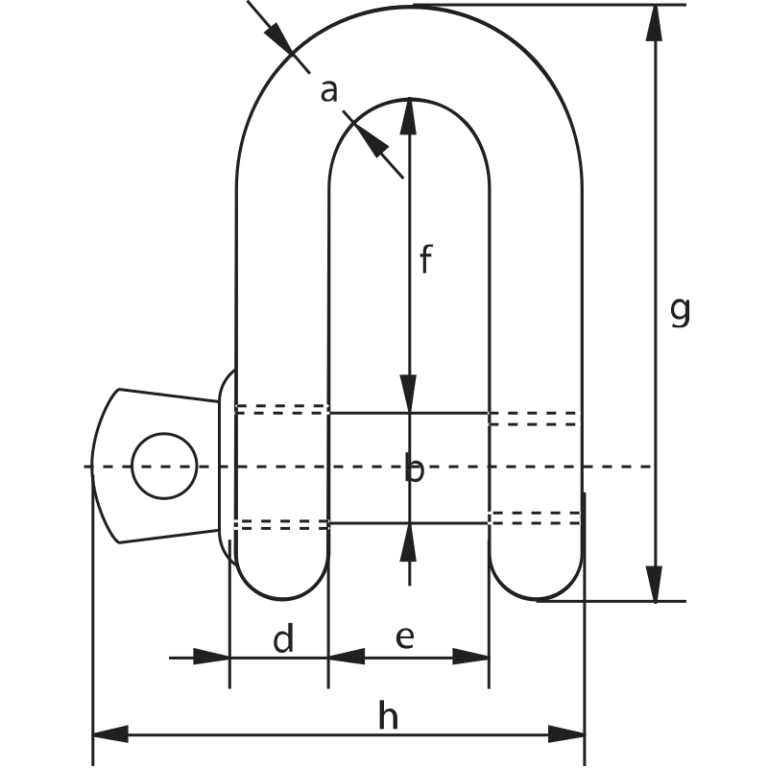 Manille droite à haute résistance - HR G-4151 avec axe vissé - REF : 43030_1