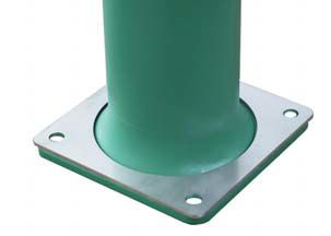 Potelet à mémoire de forme - A-Flex B - Plaque 160×160 mm - Fixation par 4 taquets métalliques_1