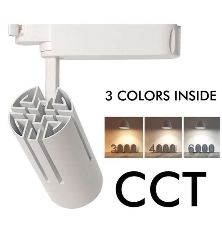 Spot LED 30W monophasé blanc CCT - Réf SPOTMBCCT - angle 24° - CRI supérieur à 85 - usage intérieur_1