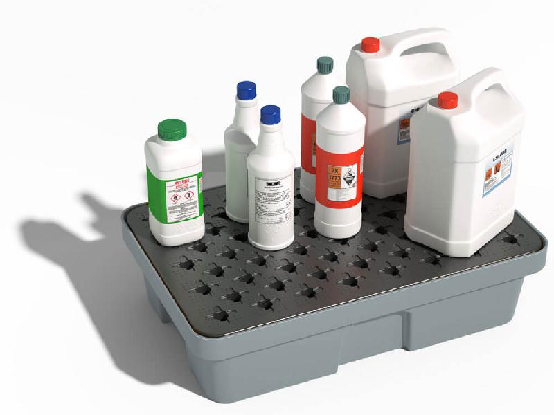 Bac de rétention PE 30 litres - caillebotis plastique - gris_1