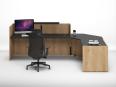 Banque d'accueil en angle AMBIANCE-5 Wood avec comptoir PMR - Normatic_1