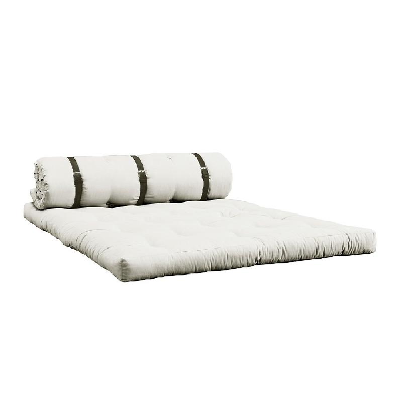 Canapé futon convertible Buckle-Up Sofa - Design - Couleur Naturel - 140x200cm - Matelas épais et confortable_1