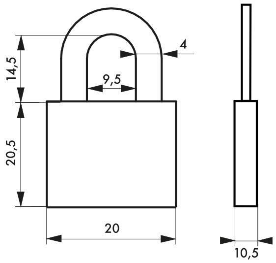 Cadenas à clé type 1 en aluminium - 20 mm - rouge - Thirard - mécanisme à goupilles - garanti 10 ans_1