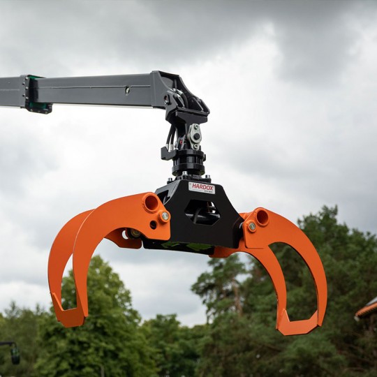 Grappin forestier en acier renforcé avec dents en HARDOX pour mini-pelles et grues