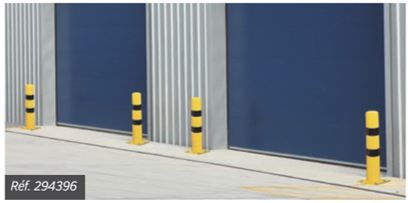 Poteau de protection robuste - sécurise installations et identifie espaces piétons - acier épaisseur 3 mm - hauteur 1000 mm_1