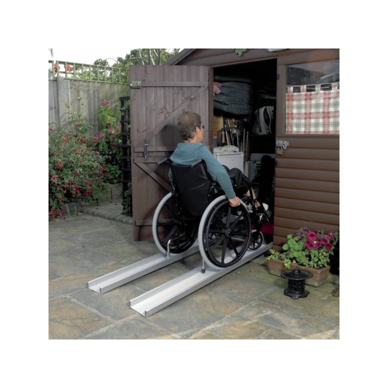 Rampe portable légère - Longueur 1m à 1m50 - Antidérapante - Capacité 300kg_1