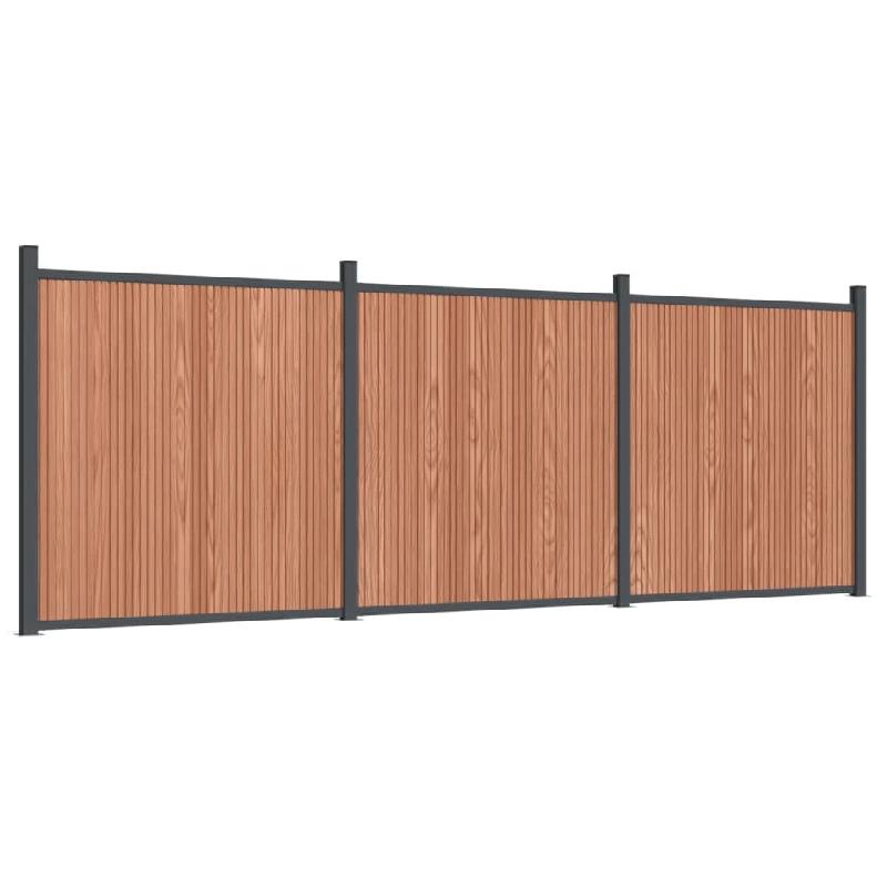 Vidaxl panneau de clôture marron 526x186 cm wpc 3282800_1