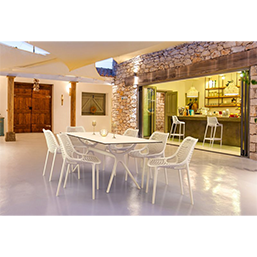 Chaise empilable en polypropylène teinté anti-UV - renforcée en fibre de verre - ARCHI_1