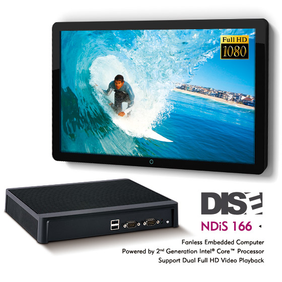 PC industriel Nexcom NDiS 166 - Intel Core i5 2.5GHz - 4 Go DDR3 - SSD 250Go - Lecteur d'affichage numérique avancé_1