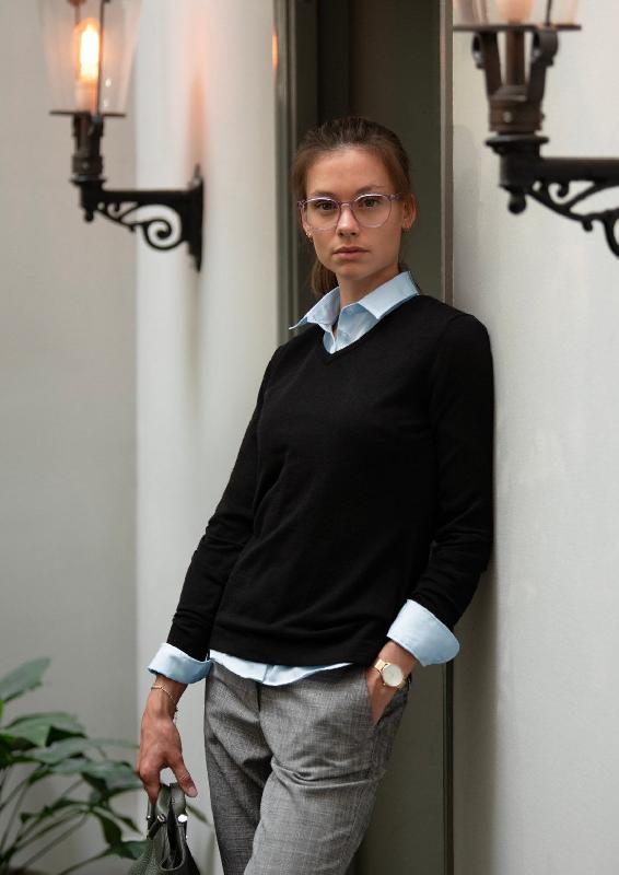 Pull-over femme - Mélange de laine mérinos de luxe et élégant - Ashbury Femme - Bleu marine - Nimbus_1