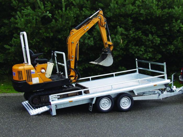 Remorque porte-engins Hapert - 3,5T - 3,5m - 2 essieux - Modèle PORTE ENGIN H MULTI 350x160 cm_1