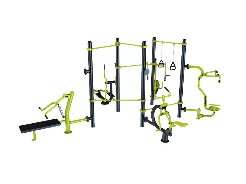 Station Combo 5-1 - Barre traction, Elliptique, Pull, Push, Chest Press, Cavalcade, TRX_0