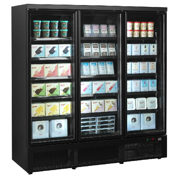 Congélateur vertical vitré Atom Maxi F3DBB (1563 / 1090L) Noir TEFCOLD_1