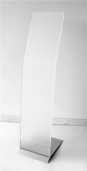 Totem d'intérieur en acrylique satiné - Direct Signalétique - Avec porte-affiche A4 et socle en aluminium anodisé_1