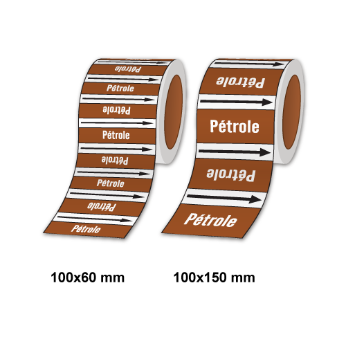 Étiquettes adhésives de marqueur de tuyauterie Liquides inflammables_1