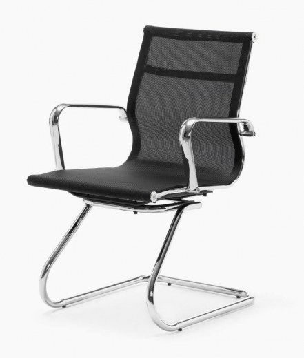 Lot de 2 fauteuils de réunion ARIANE - Résille haute résistance - Piètement luge - Référence 8005 FR206_1