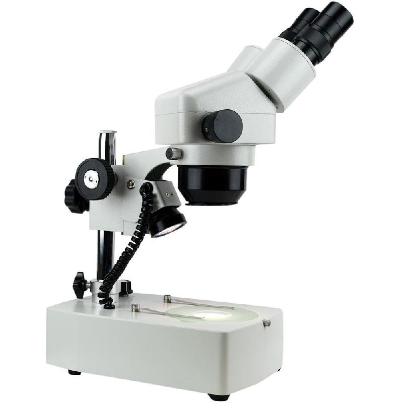 Microscope stéréo bioculaire à zoom - tête orientable 360° - oculaires x10 - éclairage LEDs_1