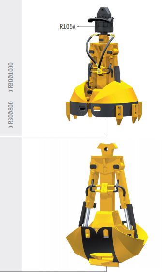 Bennes preneuses pour grues et mini-pelles - Rozzi R30/340 et R30_1000_1